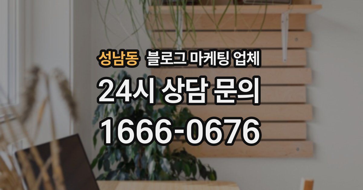 성남동 블로그 마케팅 업체