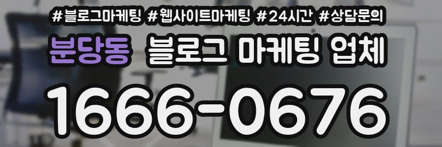 분당동 블로그 마케팅 업체