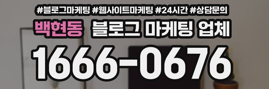 백현동 블로그 마케팅 업체
