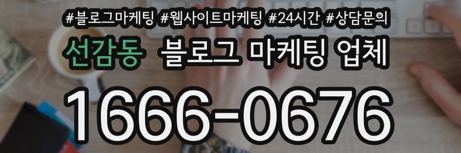 선감동 블로그 마케팅 업체