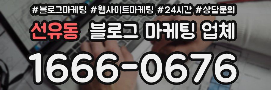 선유동 블로그 마케팅 업체