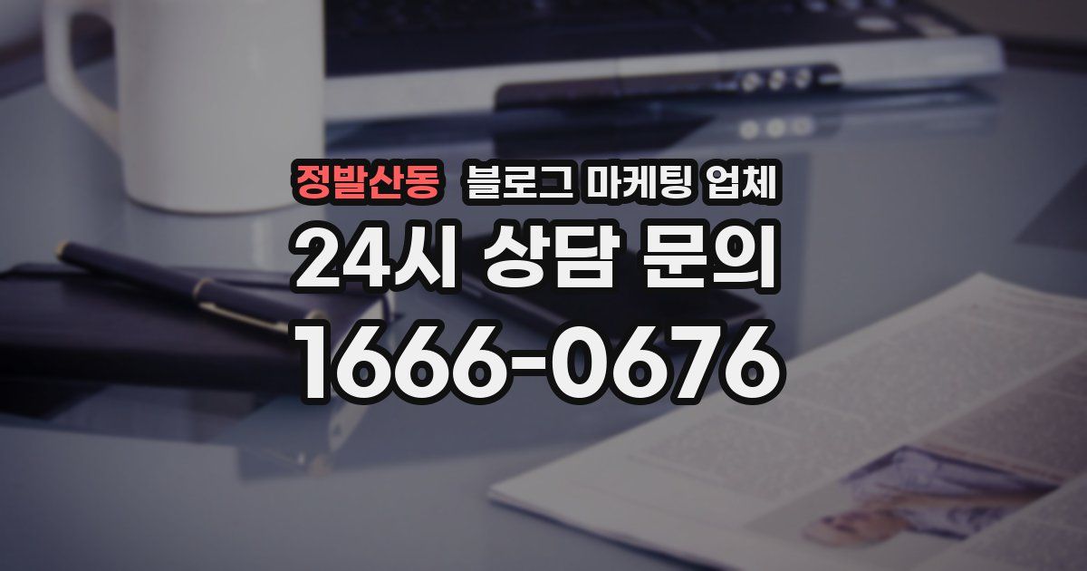정발산동 블로그 마케팅 업체