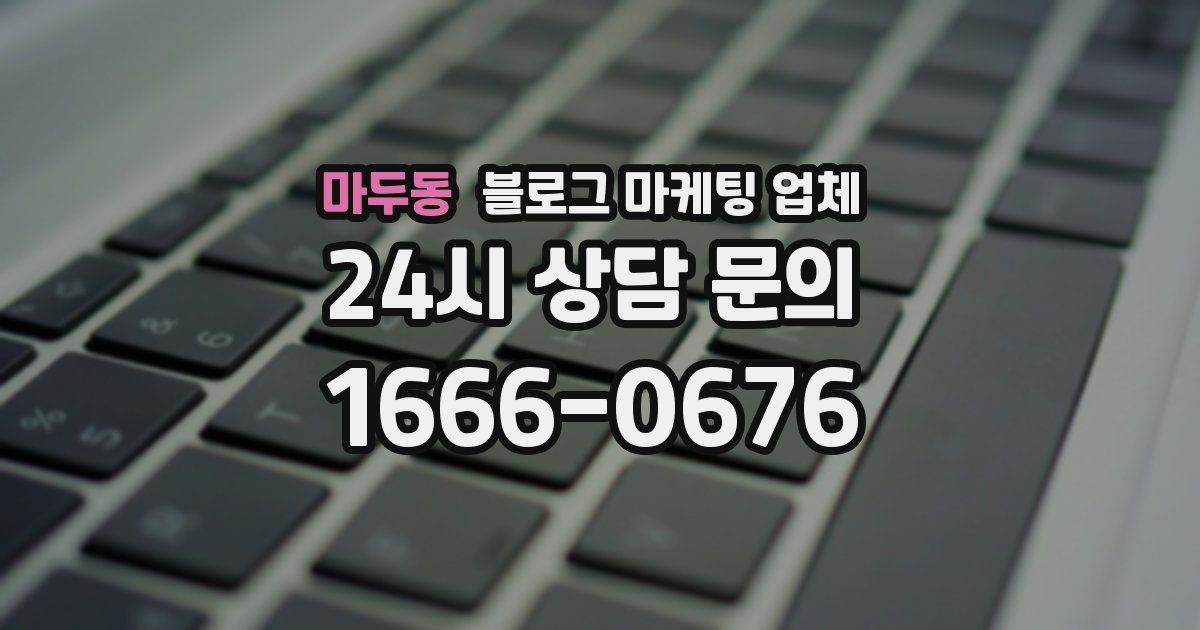 마두동 블로그 마케팅 업체