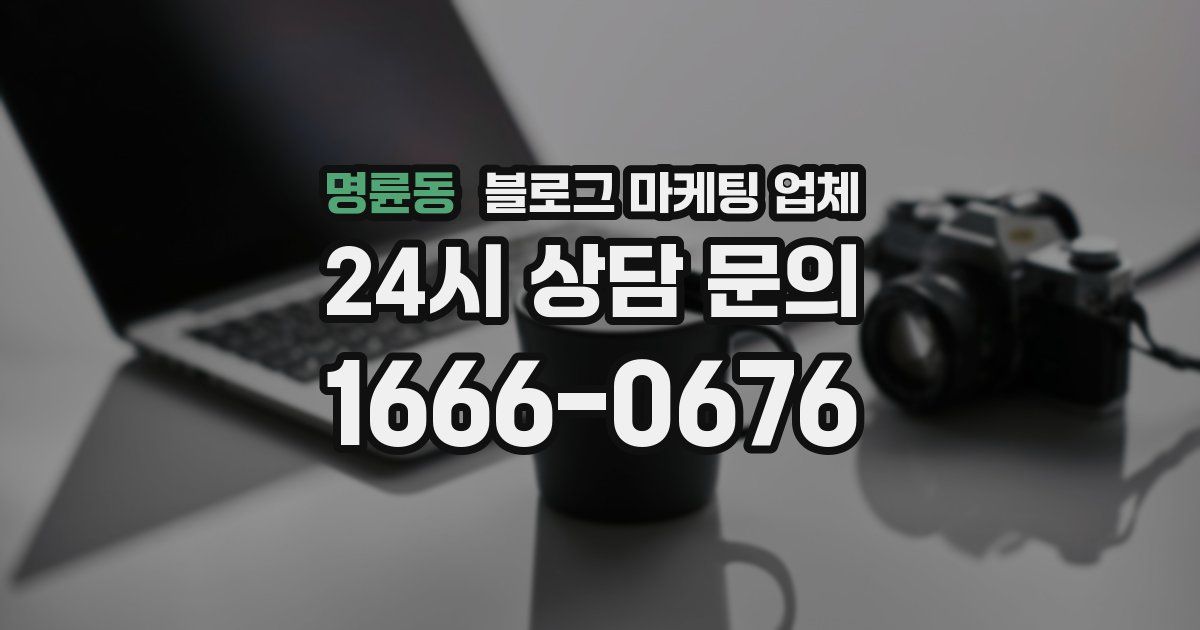 명륜동 블로그 마케팅 업체