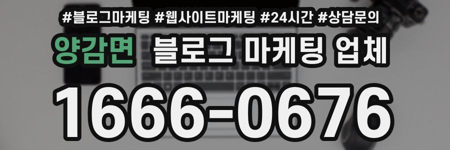 양감면 블로그 마케팅 업체
