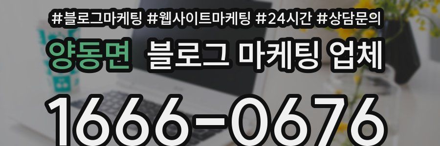 양동면 블로그 마케팅 업체