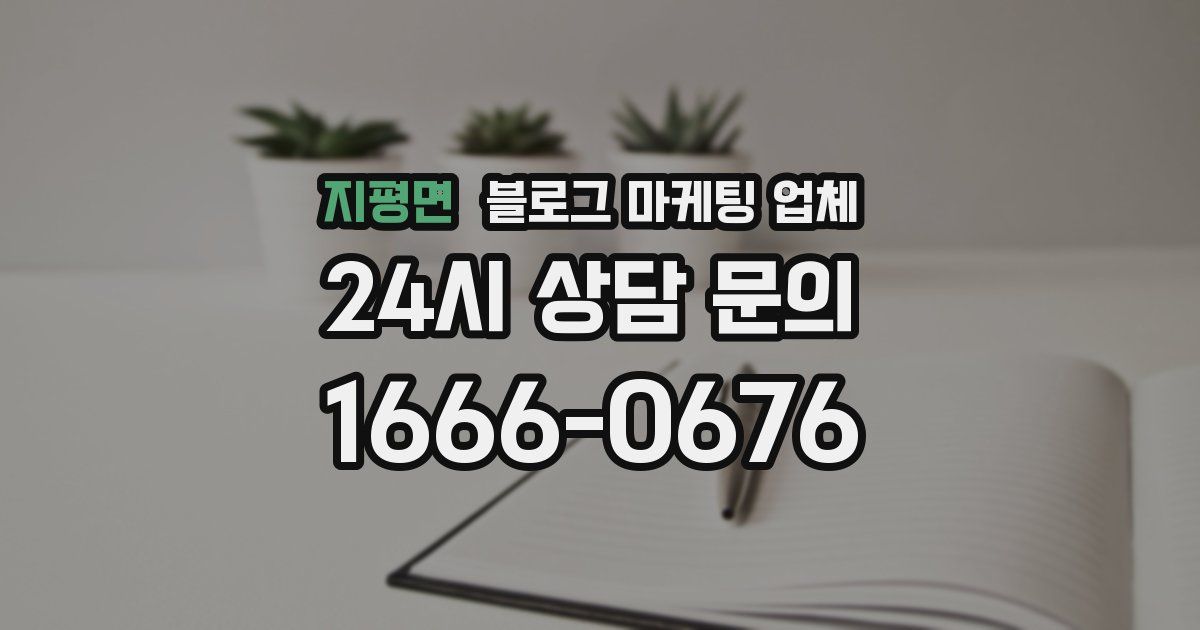 지평면 블로그 마케팅 업체