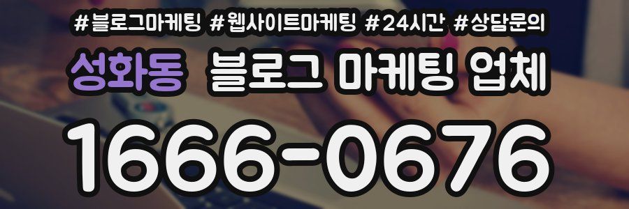 성화동 블로그 마케팅 업체