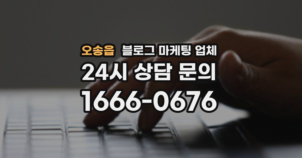오송읍 블로그 마케팅 업체