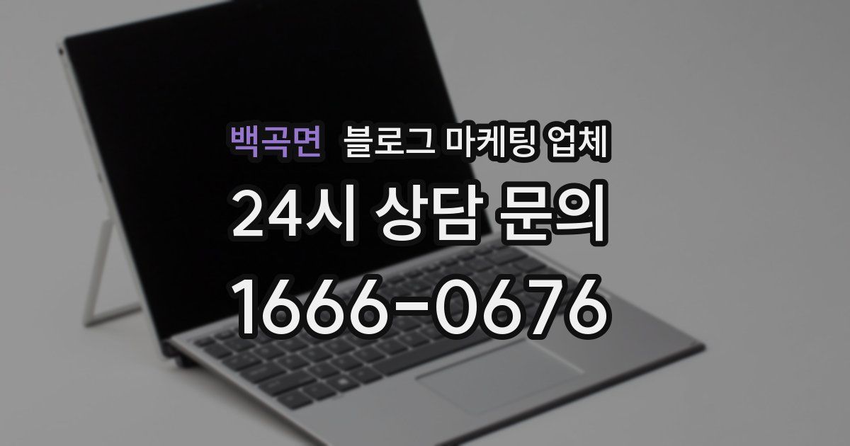 백곡면 블로그 마케팅 업체