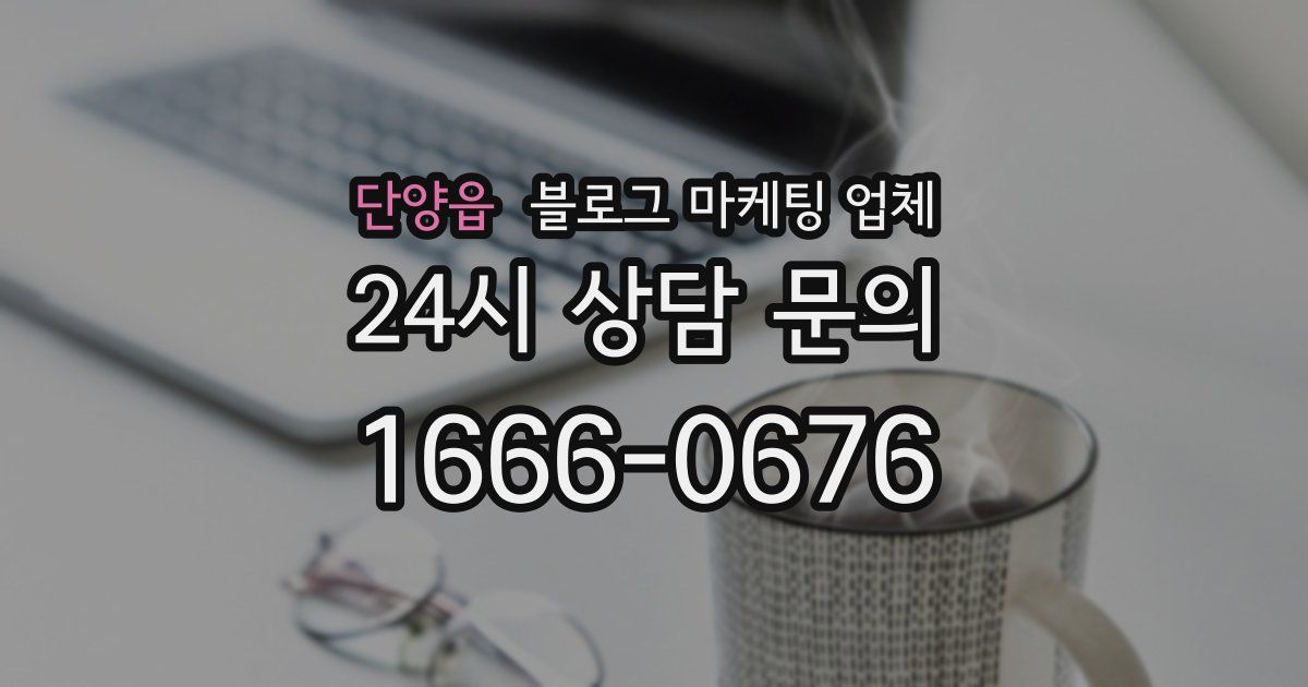 단양읍 블로그 마케팅 업체