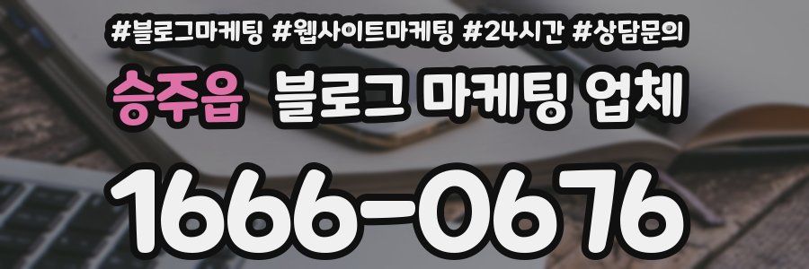 승주읍 블로그 마케팅 업체
