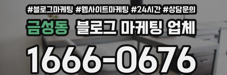 금성동 블로그 마케팅 업체