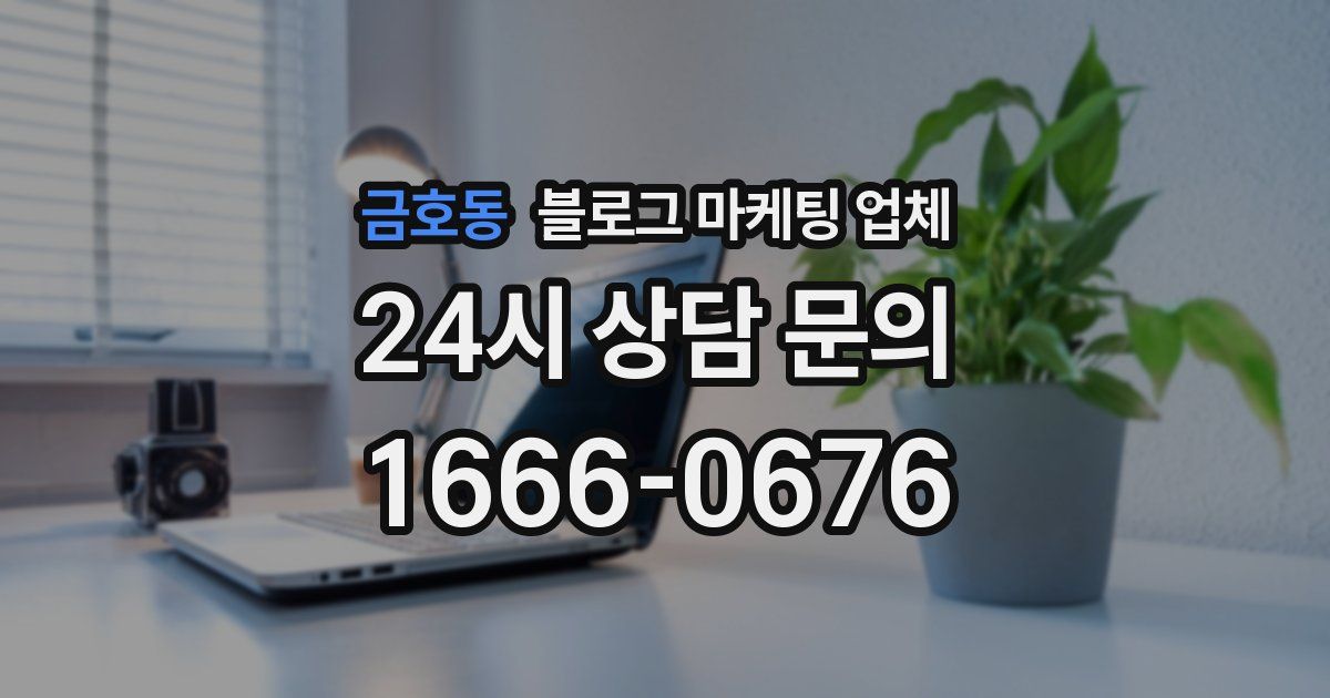 금호동 블로그 마케팅 업체