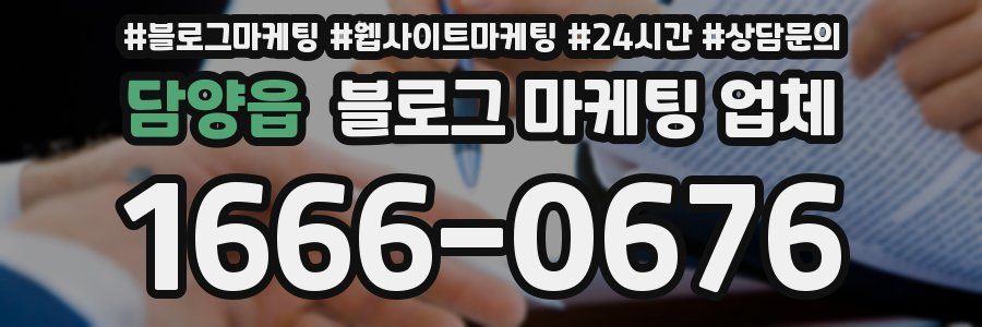 담양읍 블로그 마케팅 업체