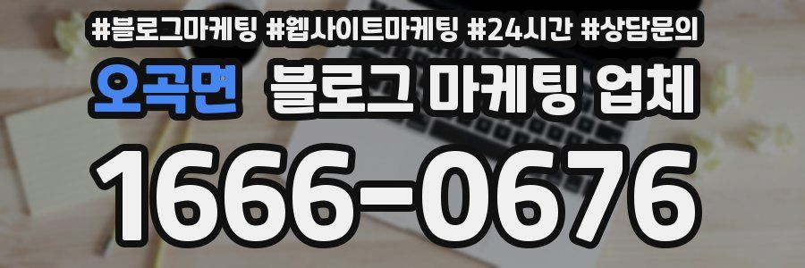 오곡면 블로그 마케팅 업체
