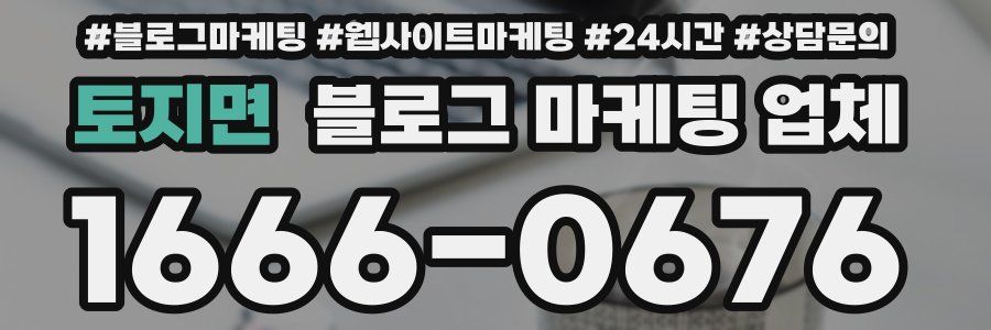 토지면 블로그 마케팅 업체