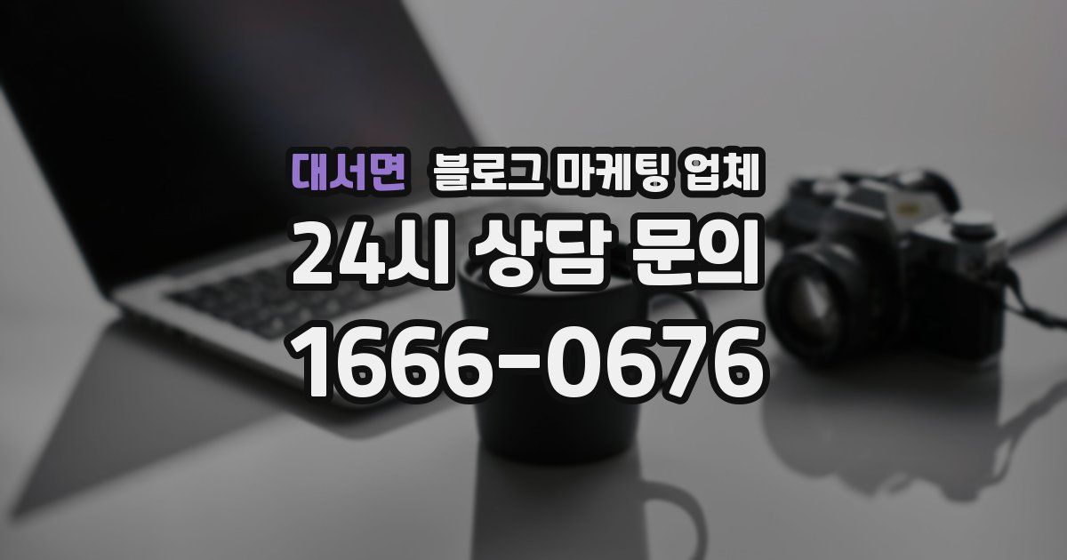 대서면 블로그 마케팅 업체
