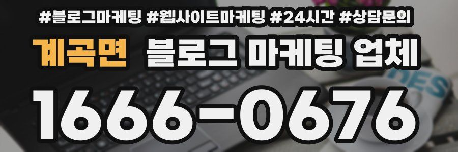 계곡면 블로그 마케팅 업체