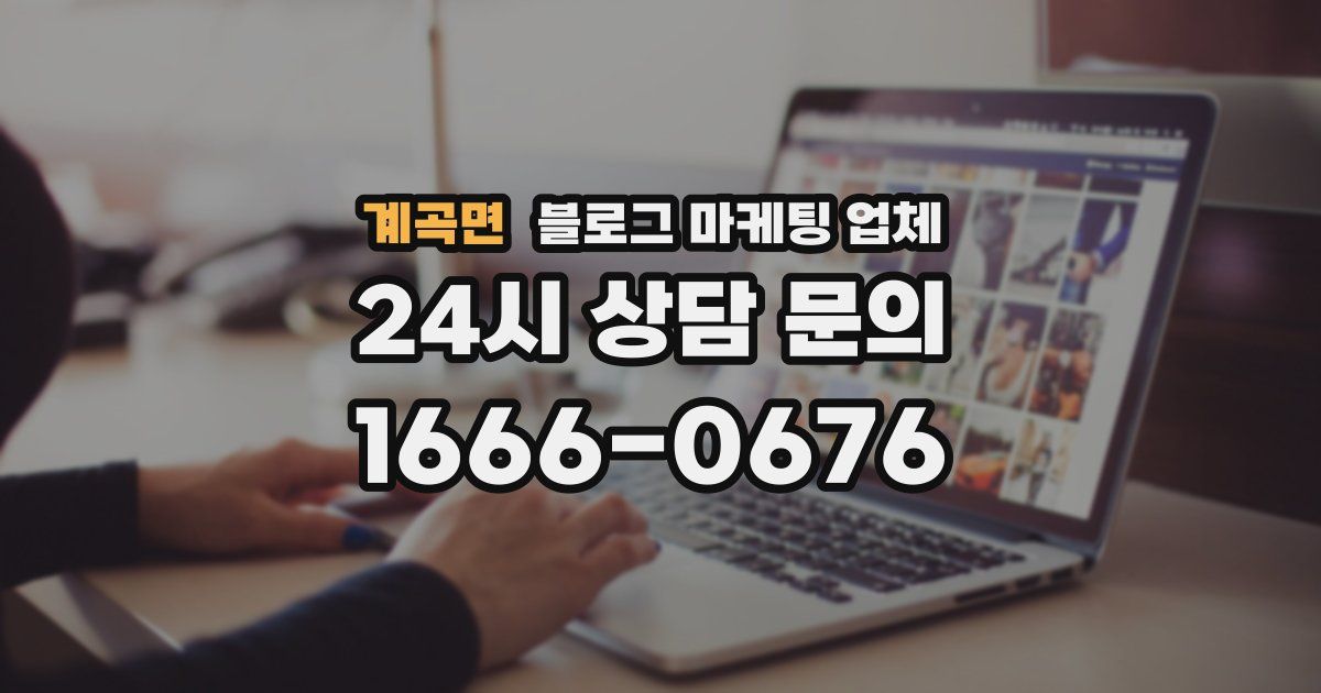 계곡면 블로그 마케팅 업체