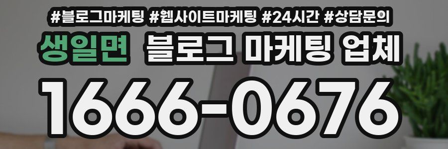 생일면 블로그 마케팅 업체