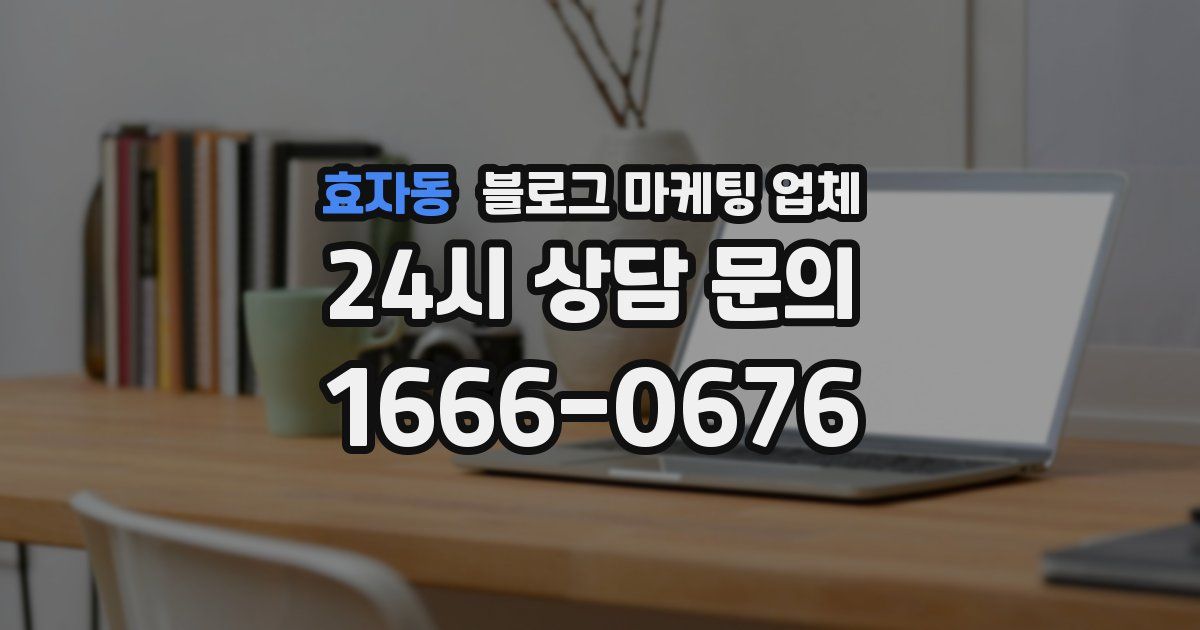 효자동 블로그 마케팅 업체