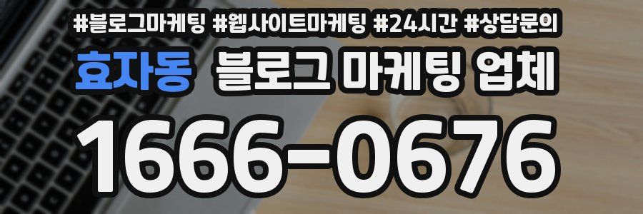 효자동 블로그 마케팅 업체
