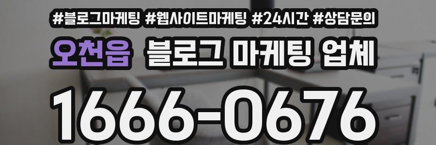 오천읍 블로그 마케팅 업체