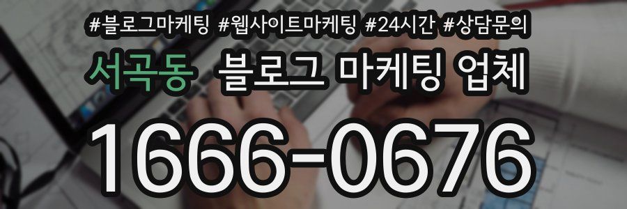 서곡동 블로그 마케팅 업체