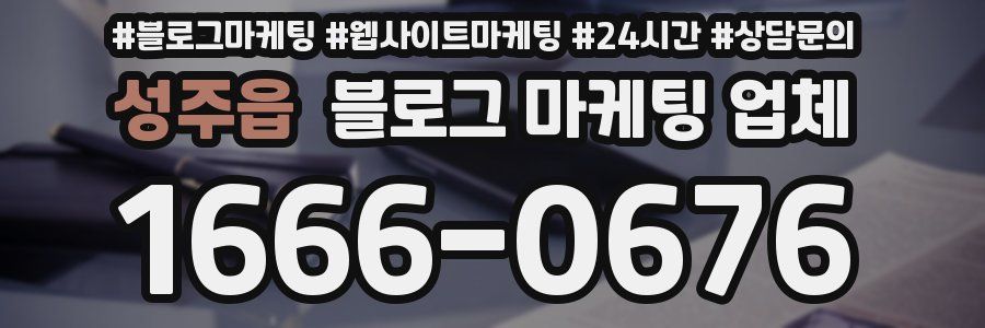 성주읍 블로그 마케팅 업체
