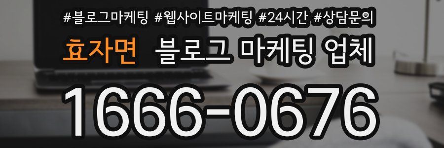 효자면 블로그 마케팅 업체