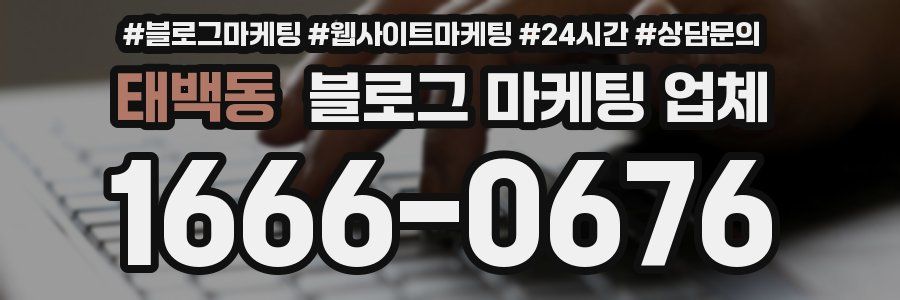 태백동 블로그 마케팅 업체