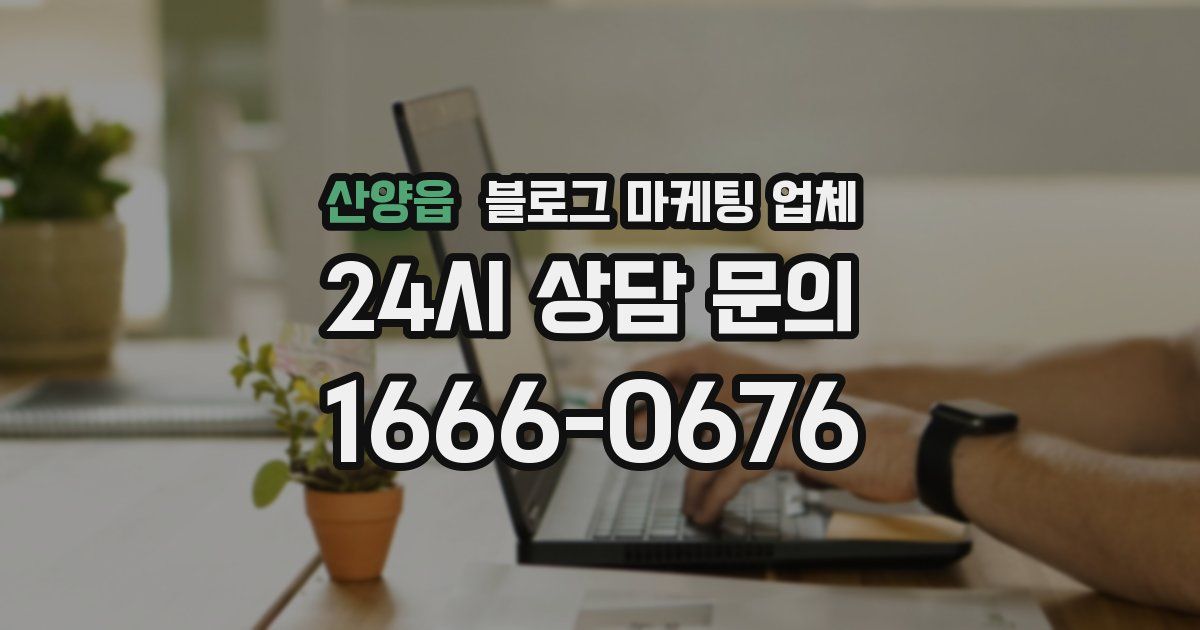 산양읍 블로그 마케팅 업체