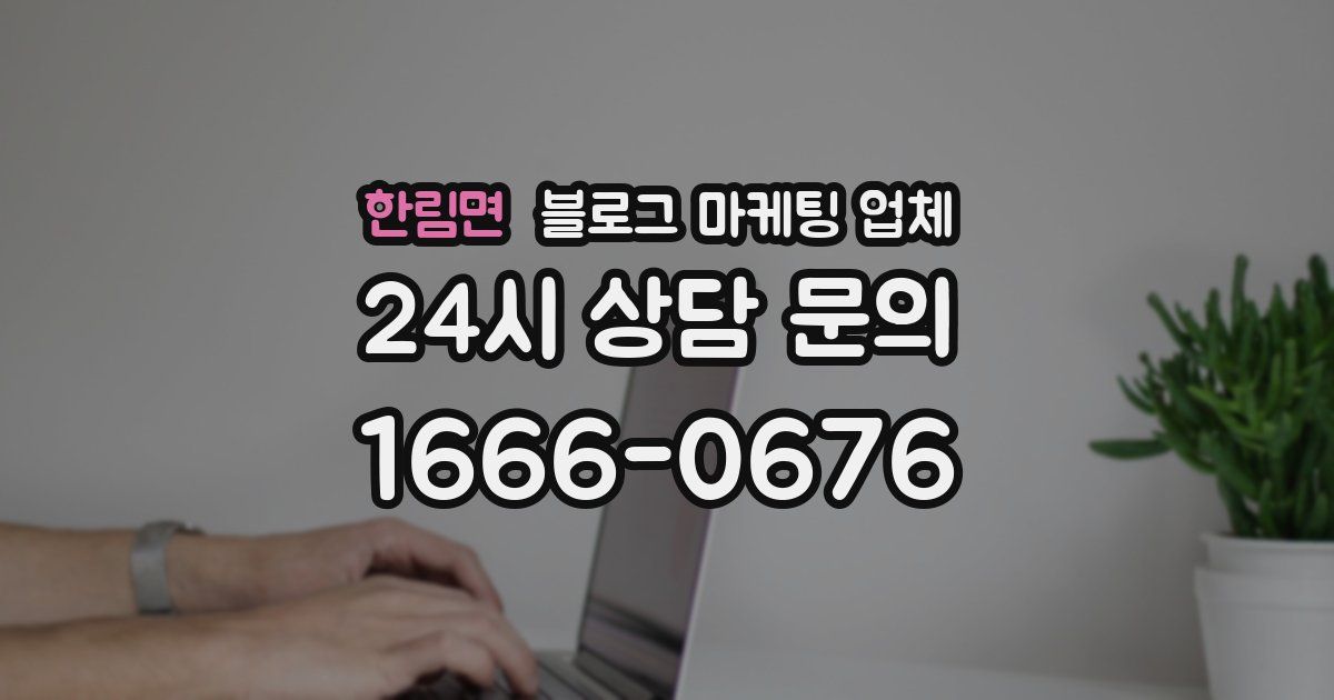 한림면 블로그 마케팅 업체