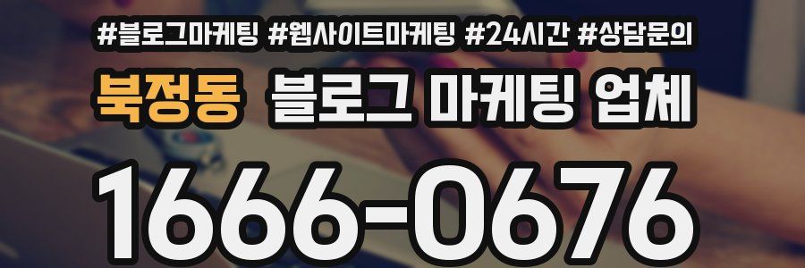 북정동 블로그 마케팅 업체
