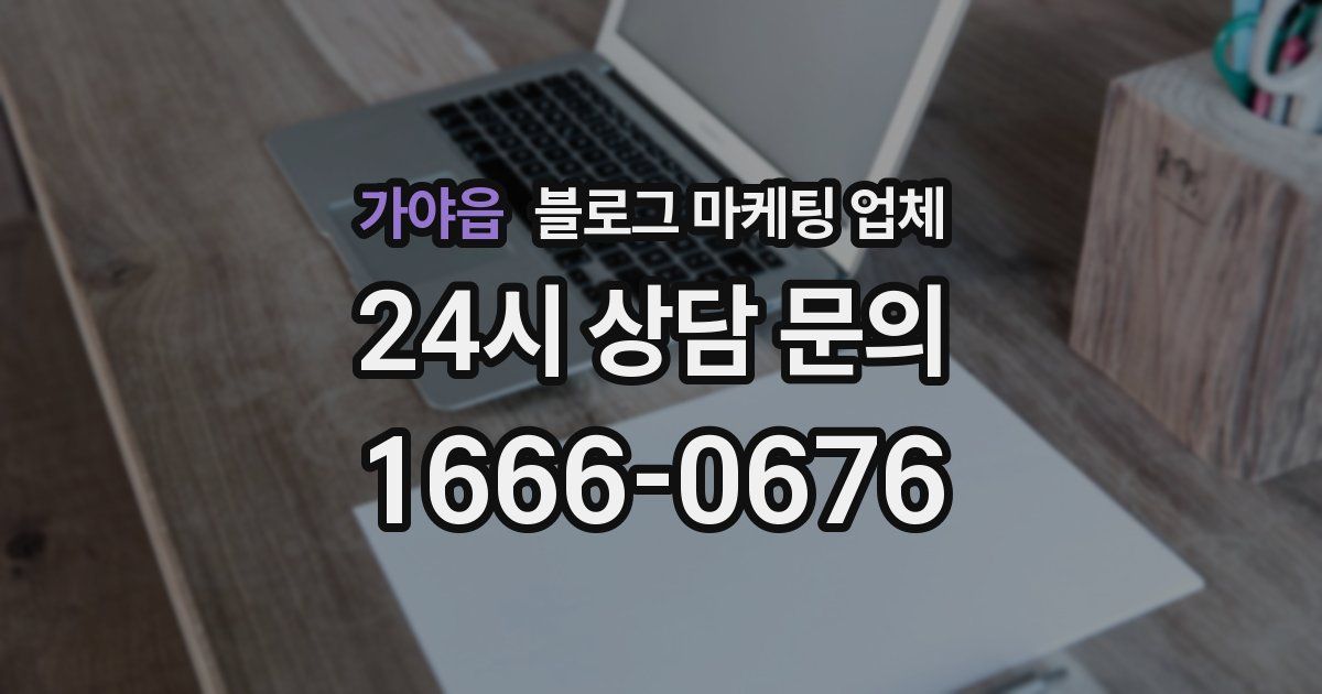 가야읍 블로그 마케팅 업체