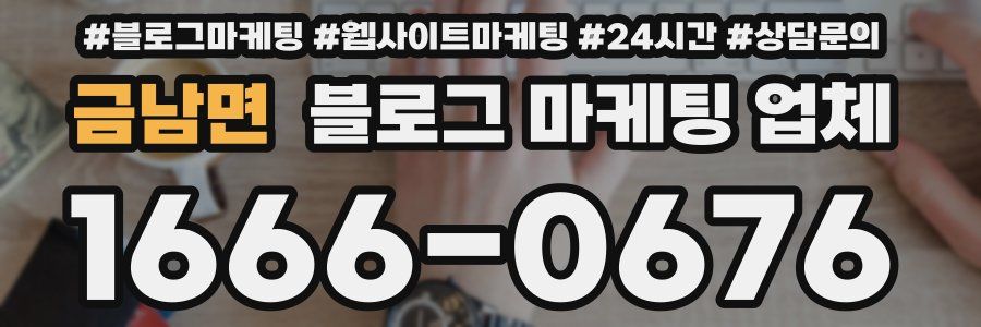 금남면 블로그 마케팅 업체