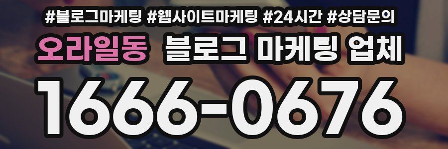 오라일동 블로그 마케팅 업체