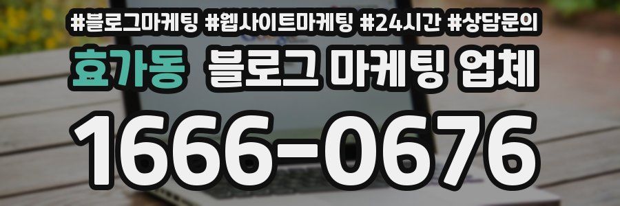 효가동 블로그 마케팅 업체