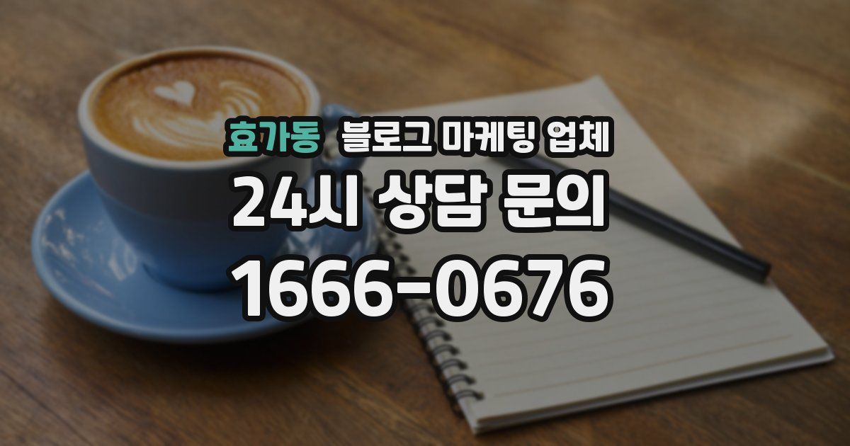 효가동 블로그 마케팅 업체