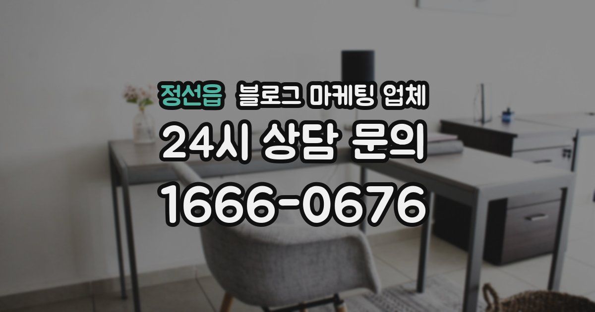 정선읍 블로그 마케팅 업체