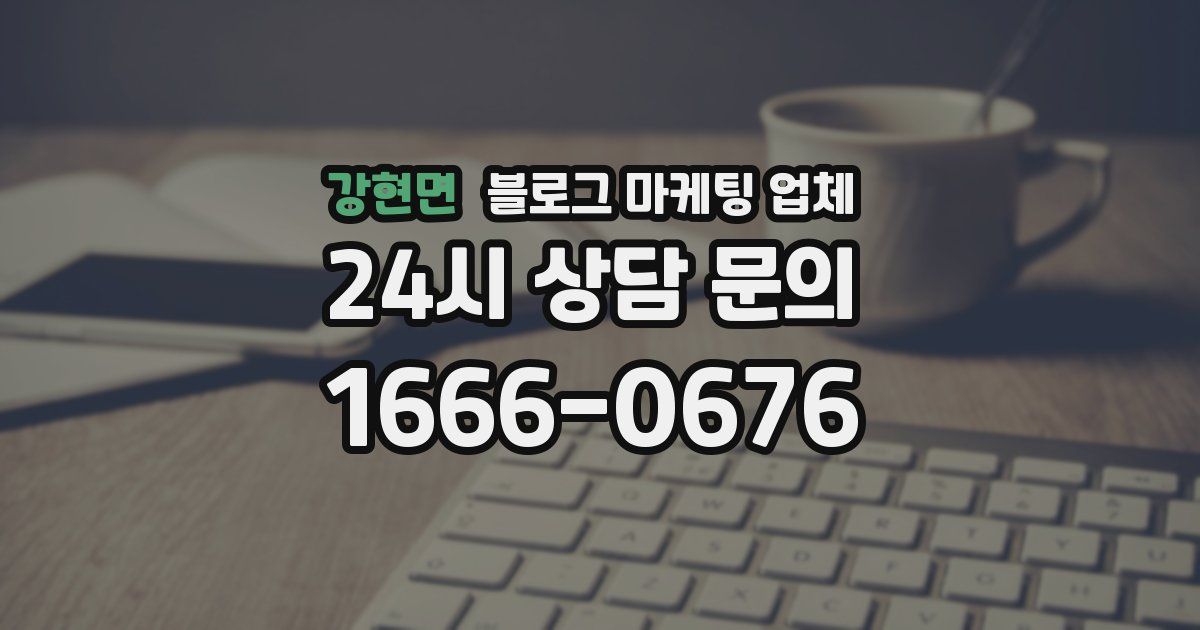 강현면 블로그 마케팅 업체