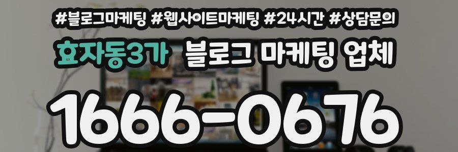 효자동3가 블로그 마케팅 업체