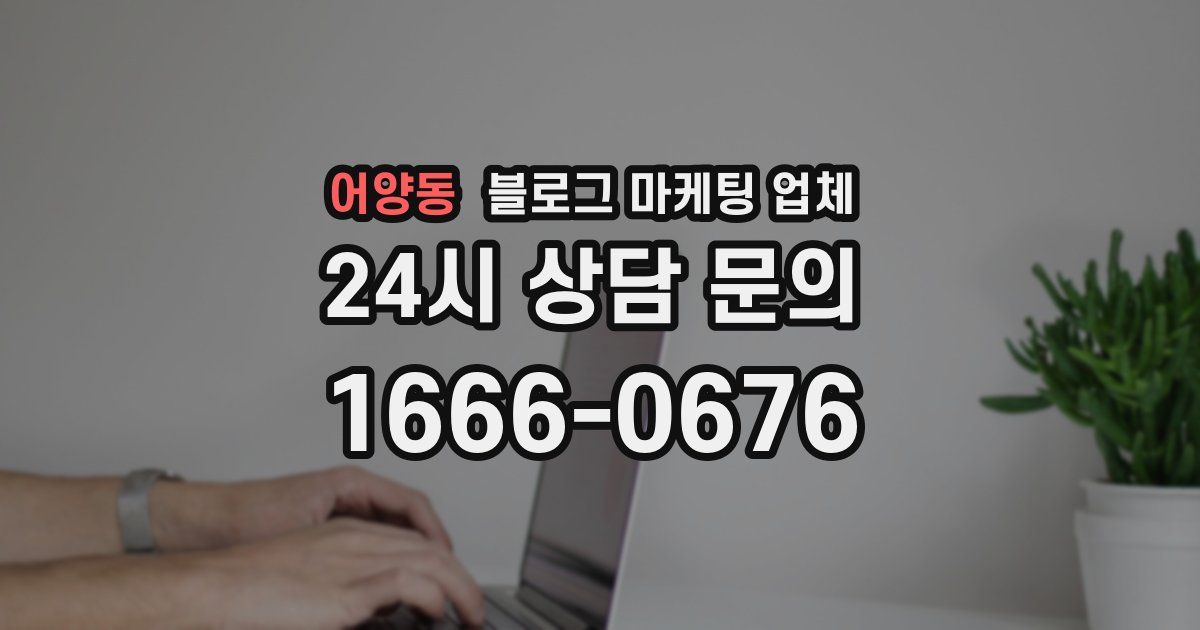 어양동 블로그 마케팅 업체