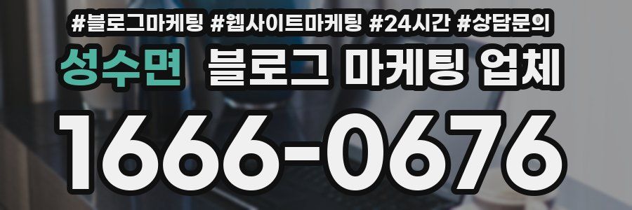 성수면 블로그 마케팅 업체