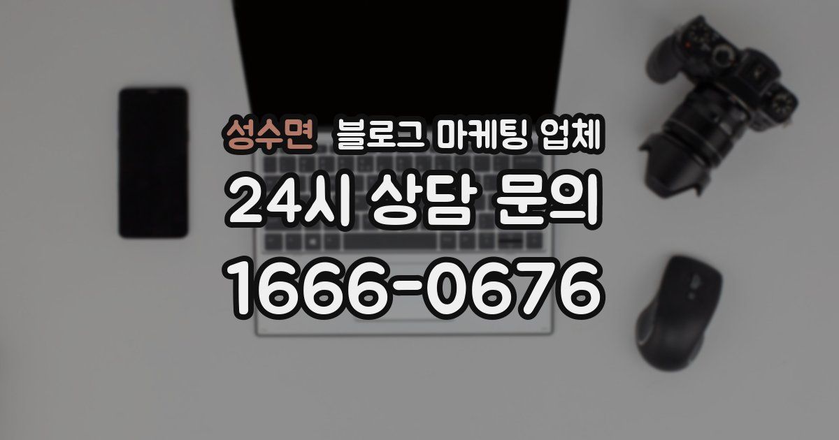 성수면 블로그 마케팅 업체