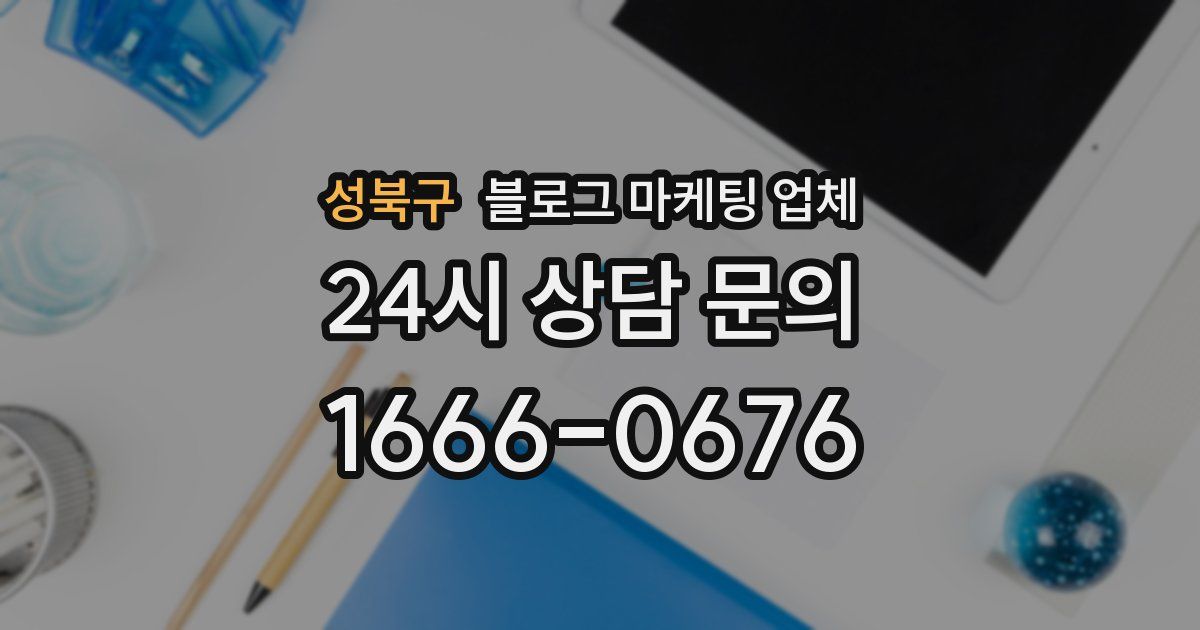 성북구 블로그 마케팅 업체