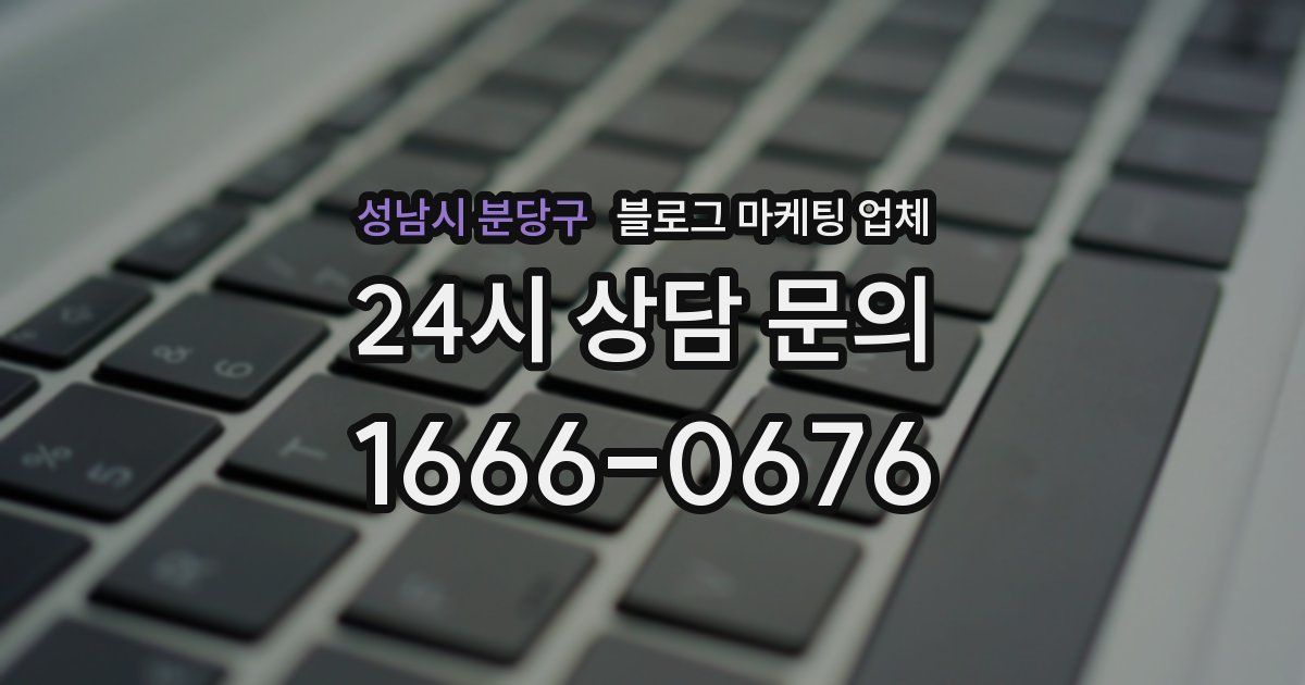 성남시 분당구 블로그 마케팅 업체