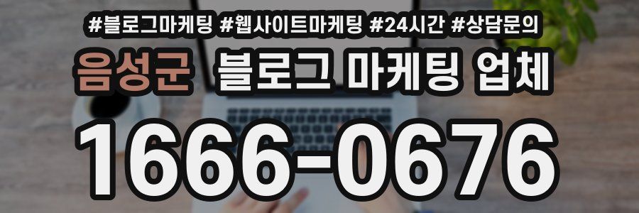 음성군 블로그 마케팅 업체