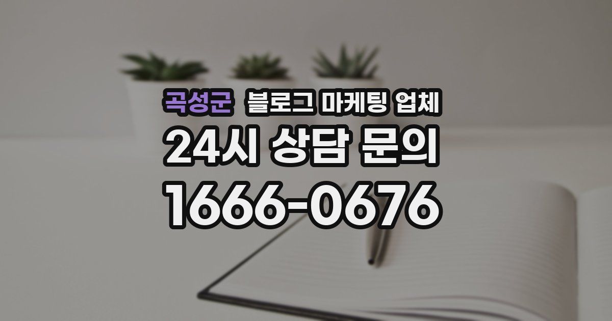 곡성군 블로그 마케팅 업체